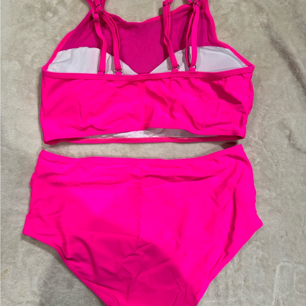 RXRXCOCO Mesh Women High Waisted Bikini Tummy Control, Size Large Two Piece  NEW - Picture 7 of 7